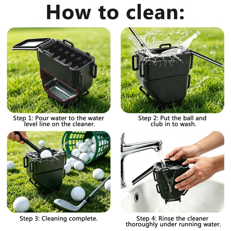 Ruppence Golf Ball Washer Club Head Cleaner Kit, 2-in-1 Portable