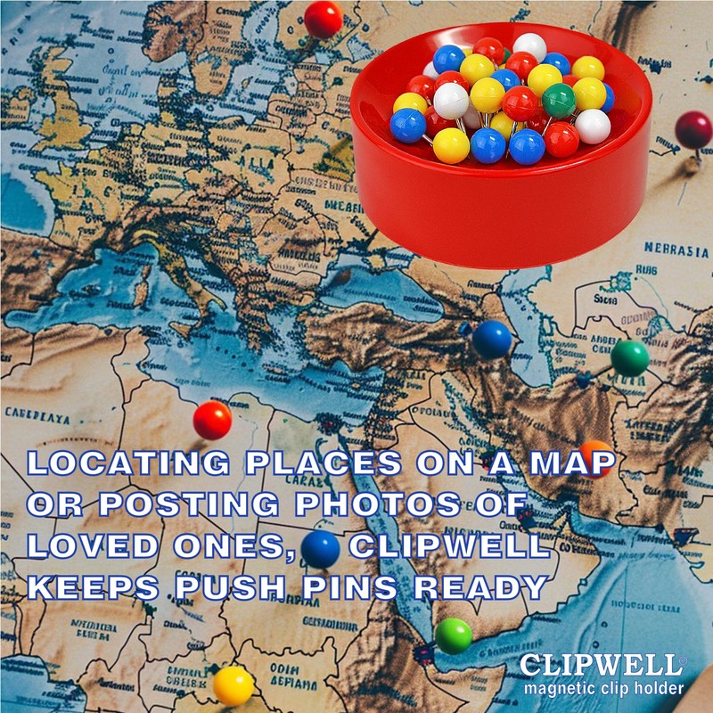 Clipwell Magnetic Paper Clip Holder - Easy Toss & Pick-Up