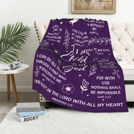 Christian Gifts for Women Blanket Faith Bible Religious Gifts Christian Inspirational Blankets Ultra Soft Flannel Throw Blanket 60"x50"