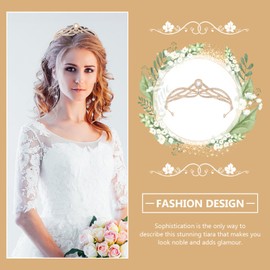 Diadema barroca para boda, novia, corona de cristal , tiara de piedras preciosas para mujeres y niñas, suministros de fiesta de cumpleaños, dorado