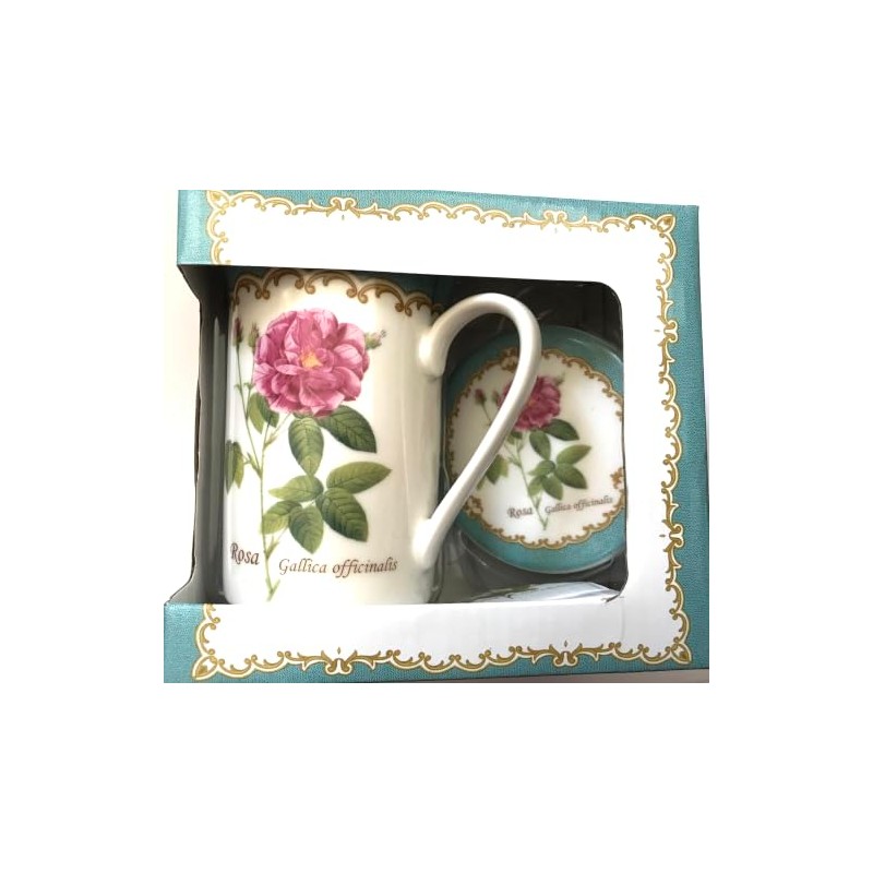 Kent Pottery 2PC Mug With Matching Lid - Rosa Gallica