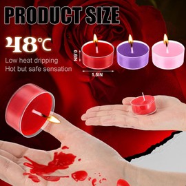 6 Pcs Low Temperature Candles Tea Lights Low Heat Candles Body Safe Wax Play Toys Romantic for Lovers Couples, Wedding Anniversary Centerpiece, Smokeless, Unscented(Mixing Colors,Round)