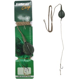 PRO FILSTAR Complete Inline Carp Rig with 70 g Fishing Lead & Fishing Hook N4 - Carp Fishing Assembly with Pop Up Fishing Bait - Carp Leaders - Carp Hook Boilies Rig - Braided Line Fishing Accessories