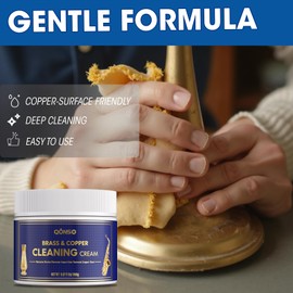 QONS Brass Polish Copper Cream Cleaner Kit - Instant Polishing Cream And Protective Tarnish Removal, Metal Cleaner And Brightener For Antiques, Music Instruments, Copper Kettle And Sinks