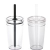 Yisituo 2 Pack 450ml Clear Plastic Iced Coffee Travel Cups,