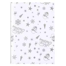 Jwssor Christmas Tissue Paper,Santa Tissue Wrapping Paper,20sheets50x66cm Xmas Tissue Paper for Wrapping Gifts,Silver Santa