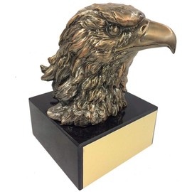 Awards and Gifts R Us Customizable 6 Inch Antique Gold Eagle Head on Black Marble Base, Includes Personalization