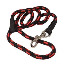 Dogs My Love 6ft Long Braided Rope Dog Leash Red with Black 6 Sizes (Medium: 6ft Long; 3/8" Diam (10mm))