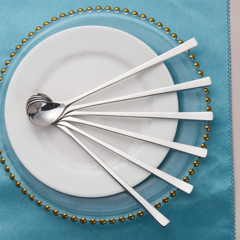 IMEEA Long Spoon, Bar Spoon, 18-8 Stainless Steel, Parfait Spoon,