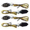 Pack of 4 Motorcycle Indicators 12 V LED with E