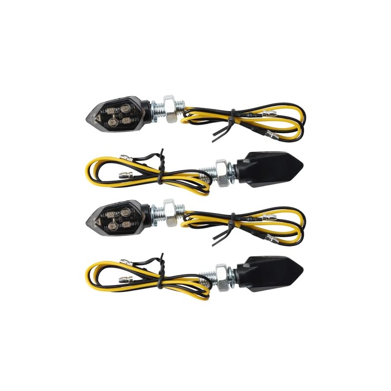 Pack of 4 Motorcycle Indicators 12 V LED with E