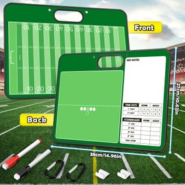 Torlam Magnetic Football Coach Board Dry Erase Football Clipboard for Coach, Whiteboard Clipboard Football Coaching Accessories Training Gear Equipment Kit with 24 Magnets