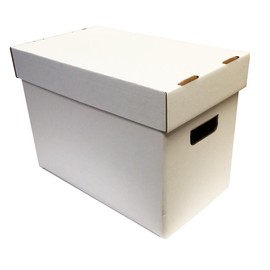 (6) Magazine Cardboard Storage Boxes - White Without Graphics by Max Pro