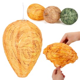 SPENCER SPENCER HAPPUCATION 2 Pack Wasp Nest Decoy Hanging Fake Wasp Nest Stay Away from Wasps Hornets Yellow Jackets Outdoor Waterproof Material Home Garden Yard Nest Decoy Wasp, 8.7" x 11" (Green)