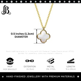 LaBling Four Leaf Clover Pendant Necklaces for Women | Designer Mother of Pearl Pendant Necklaces for Women | Lovely Gift