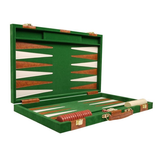 Deluxe Backgammon Set - Green - 15x10