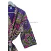 Pranipat Handicrafts Kantha Kimono, Abstract Print Cotton Jacket, Purple, Handmade
