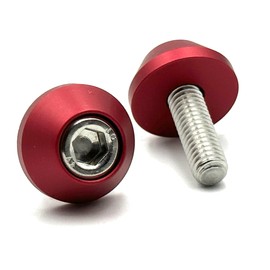 COTRAX License Plate Bolts, Lightweight, Aluminum, License Plate Bolts, Washers + Stainless Steel M6 Bolts, Dress Up Custom Screws, Automobile, Motorcycle, Universal Parts, Circle, Set of 4 (Matte