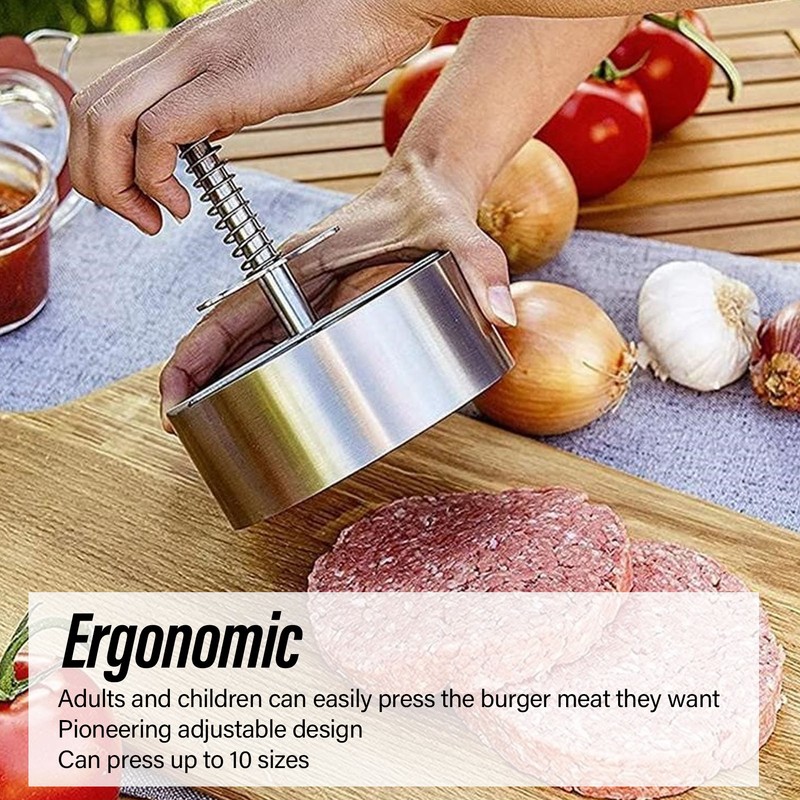 Hamburger Press Patty Maker 304 Stainless Steel Hamburger Meat Press