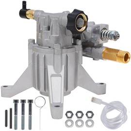 Biswing Pressure Washer Pump, 7/8" Shaft Vertical Plunger, 3400 PSI Max, 2.5 GPM, Replacement Pump for Gas Power Washer, Compatible with Honda, Troybilt, Ryobi, Simpson, Rear Facing Inlet/Outlet