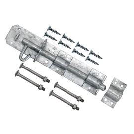 TERF® Heavy Duty Brenton Bolt Galvanised 250mm (10 inch) Strong Pad Bolt with Fixing Screw for Garden Sheds Garage Gate Lock Commercial Doors and Out House Doors - 250mm