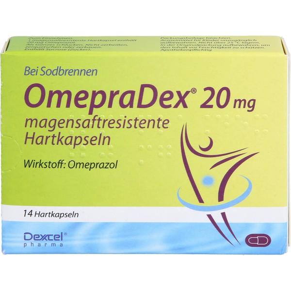 OmepraDex 20 mg magensaftresistente Hartkapseln, 14 St. Kapseln