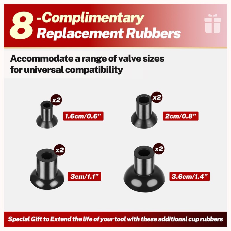 BILITOOLS 2PCS Valve Lapping Kit with 8 Suction Plates 4