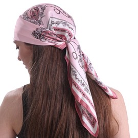 la ceida Satin Silk Scarves for Women and Girls Premium Summer Square Neck Scarf, Ladies Head Hair Scarf and Wraps 27.5 Inch