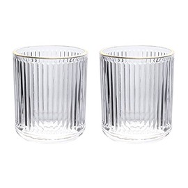 Gaolinci 2 Pcs Glass Tumbler Cup,Toothbrush Holder, Bathroom Cups, 10 oz