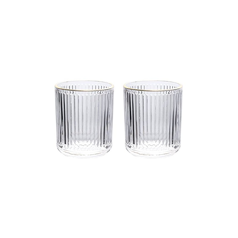 Gaolinci 2 Pcs Glass Tumbler Cup,Toothbrush Holder, Bathroom Cups, 10