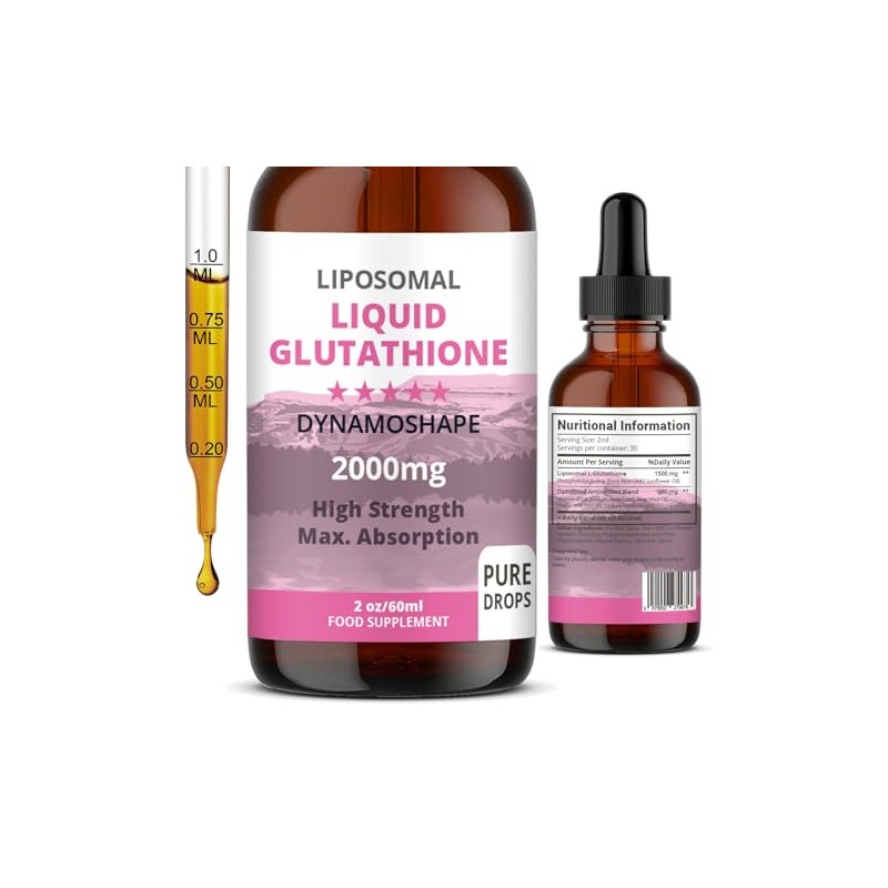 Liposomal Glutathione 2000 mg with Vitamin C, Oral Glutathione Liquid,