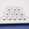 Simple Birthstone Rings for Women Family Jewelry 925 Sterling Silver