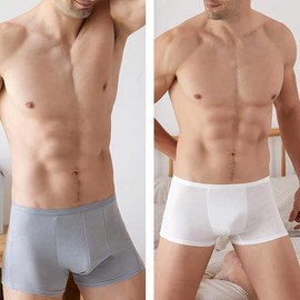 JUSTRIKE Disposable Shorts, Men's, Cotton, Large Size, Hospitalization, Set of 10, Disposable Boxer Shorts, For Business Trips, Travel, Disaster Prevention, White, Gray, white & grey