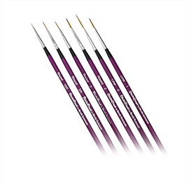 Blazin Brush Details Face Painting Brush by Marcela Bustamante - Set of 6, Professional Face Painting Brush Kit, Taklon Bristles, Purple Handle