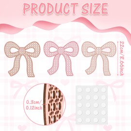 Maysing 3 Pcs Boho Bow Wall Decor Pink Bow Nursery Decoration Coquette Room Decor Wooden Woven Macrame Wall Hanging Pink Preppy Decoration for Nursery Dorm Girls Room