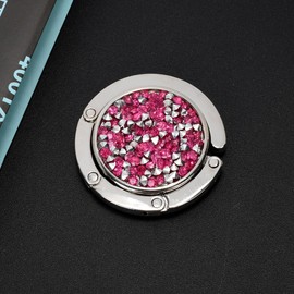 2 in1 Foldable Purse Hook and Keychain- Heavy Duty Portable Alloy Materials Bag Holder, Strength Hanger(Red Yellow Blue)