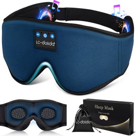 LC-dolida LC-dolida Bluetooth Sleep Mask Headphones 3D Deep Eye Mask with Headphones,Can Play 14 Hours Breathable 200% Blackout Plane Travel Essentials,Sleep Mask Blackout with Travel Bag Tech Gadgets