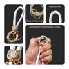 TANGSEN Microfiber Leather Car Keychain, Universal Bling Rhinestones Key Chain