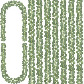 CQURE 66Pcs Eucalyptus Garland,Artificial Eucalyptus Leaves Table Greenery Garland Wreath Vines for Wedding Party Table Fireplace Wall Room Decor