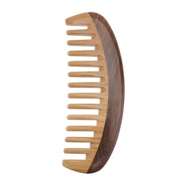 Baluue Scalp Massager Wood Comb Green Sandalwood Anti-slip Sturdy for Hair Massage