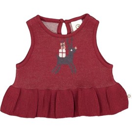 müsli Baby Girls' Knit Jacquard Sweater Vest, Cabernet