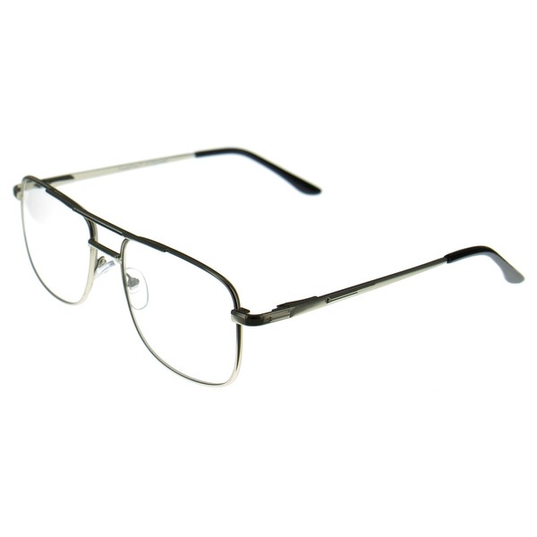 Aloha Eyewear Tek Spex 8004 Unisex Progressive No-Line Aviator Bifocal Reader Glasses (Gunmetal +3.00)