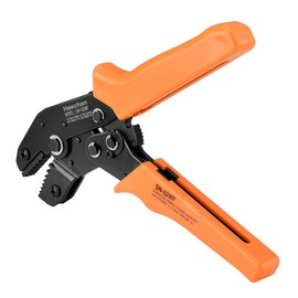 Heschen Mini Ratchet Crimper Plier, SN-02WF, Cord End Terminals Crimping Tools, Use for 0.14-2.5mm² (26-13 AWG), Orange
