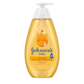 Champú Johnson's Baby con aloe vera y vitamina B5, sin lágrimas, Esenciales para recién nacidos, Sin parabenos ni sulfatos añadidos, Hipoalergénico, 20.3 fl. oz