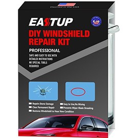 EASTUP Windshield Repair Kit Fix Chipped Windscreen Glass for 1-2 Chips, Repair Stone Damage Such as Bulls-Eye, Break, Star,Half Moon, Combination etc, Easy to Use, No Professional Skills Required …