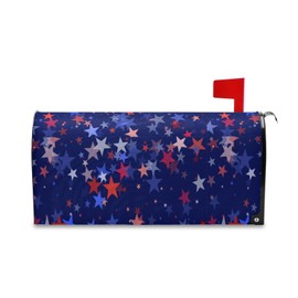 Wusikd USA Stars Mailbox Cover Magnetic Standard Size Mailbox Covers Letter Post Box Cover Wrap Decoration Welcome Home Garden Outdoor 21" Lx 18" W