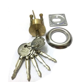 tooloflife Rim Cylinder Lock Kit Brass Door Night Latch Lock Cross Shaped Nightlatch for Replacement Locking Garden Shed