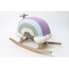 Hopscotch Squad Rainbow Rocker Fully Assembled Natural Wood Rocking Horse