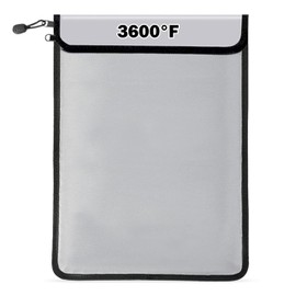 Fireproof Waterproof Document Bag - 3600°F Water Resistant Fire Proof Money Bag, 3 Layers of Heat Insulated Storage with Zipper, 14.5"x 11" Portable Files Safe Pouch for Cash Passport (Grey)
