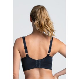 Miss Mary of Sweden Cotton Simplex Womens Non-Wired Low Impact Sports Bra Black